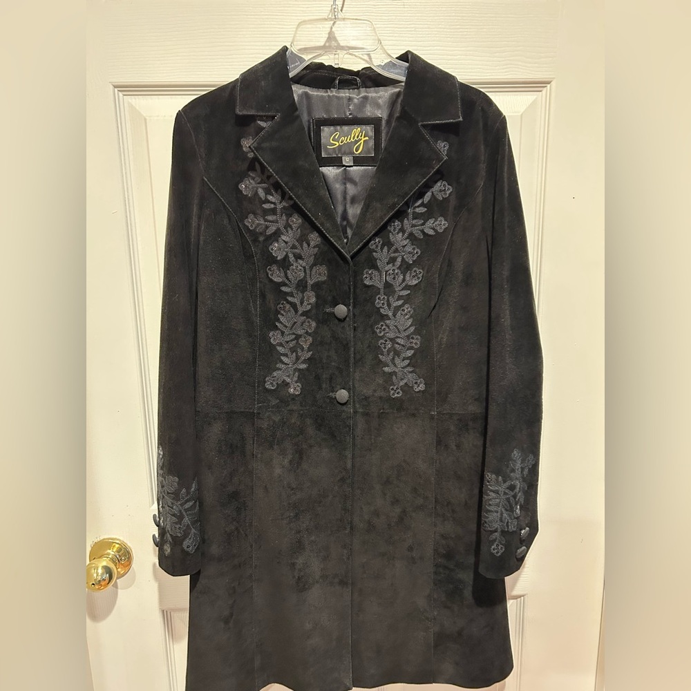 Scully Black Floral Embroidered Women's Blazer